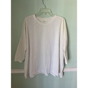 Mersea Women's Catalina Slub Tee White Oversized Travel Beach Lagenlook OS